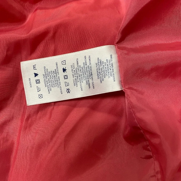 Lands End Puffer Pink Faux Fur Removable Hood Winter Jacket - Picture 13 of 16